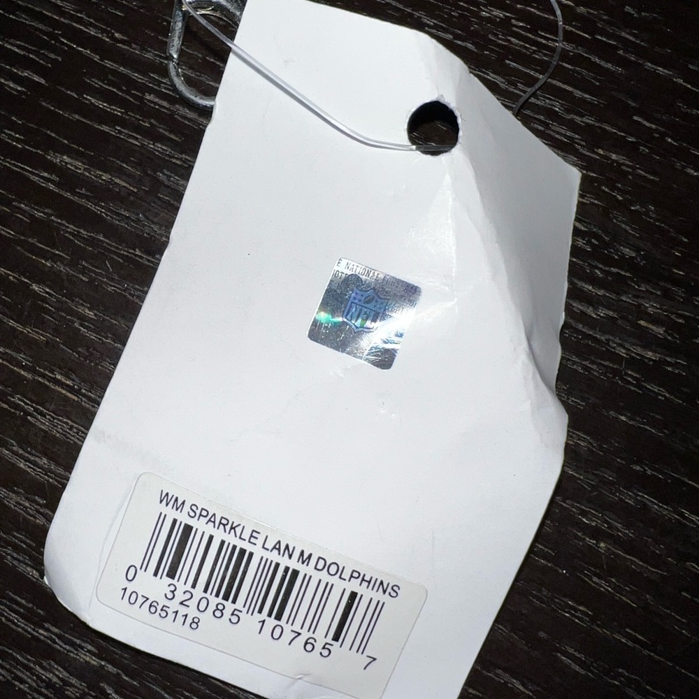 Lanyard Miami Dolphin 2 sided emblem Silver [Brand New]